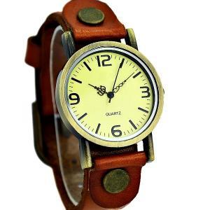 Vintage Leather Watchband Unisex Wrist Watch For..