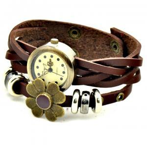 Vintage Weaving Leather Flower Band Classic Face..