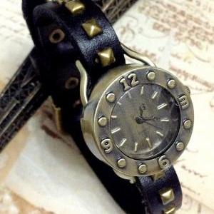 Handmade Vintage Leather Band Classical Face..