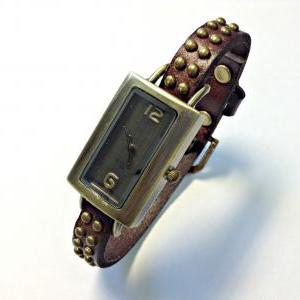 Handmade Vintage Leather Band Watches Woman Lady..