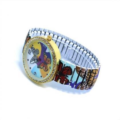 Vintage Butterfly Face Stainless Steel Band Unisex..