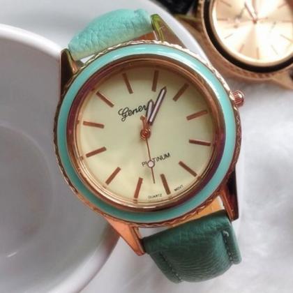 Fashion Simple Watch Retro Quartz Watch Leather..