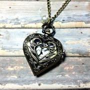 Handmade Vintage Style Heart Pocket Watch Necklace With Pearl Pendant