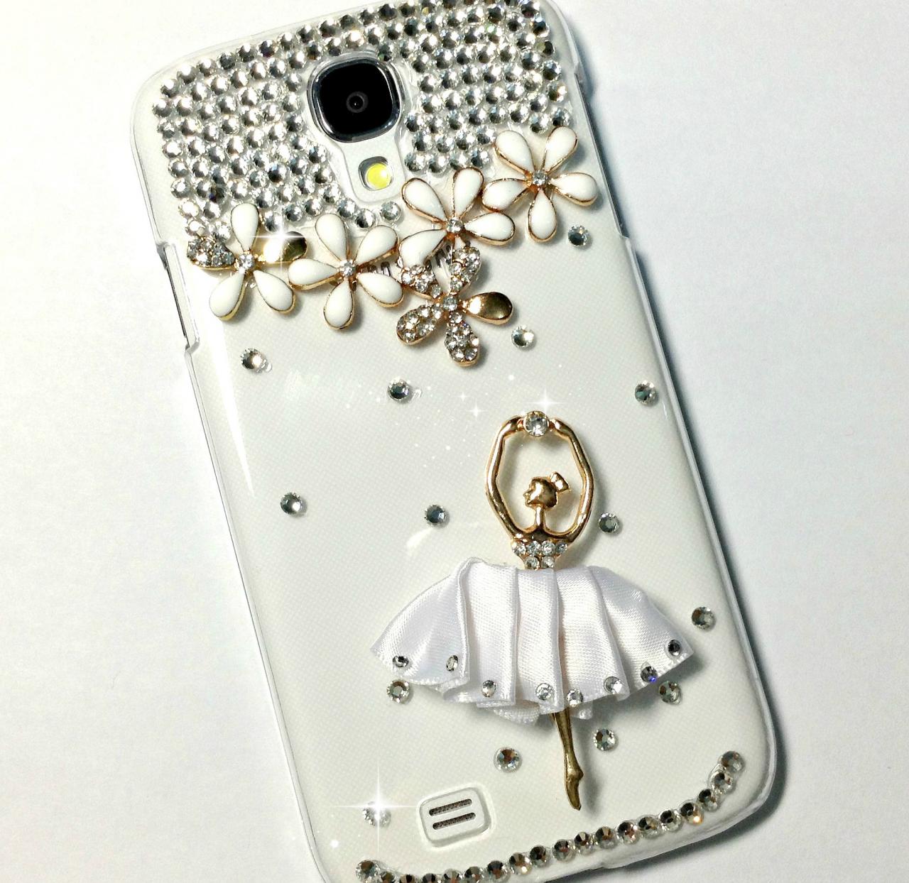 3d Handmade White Ballet Dancing Girl Design Case Cover For Samsung Galaxy S 4 S4 Iv Lte I9500 I9505