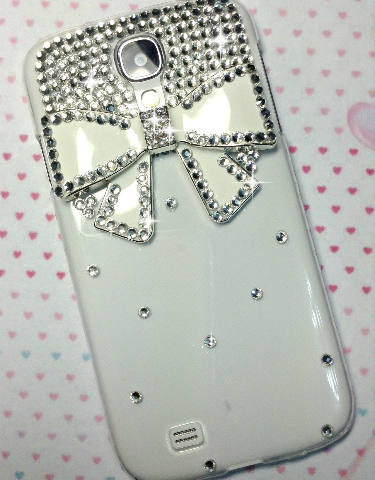 3d Handmade Bow Crystal Design Case Cover For Samsung Galaxy S 4 S4 Iv Lte I9500 I9505