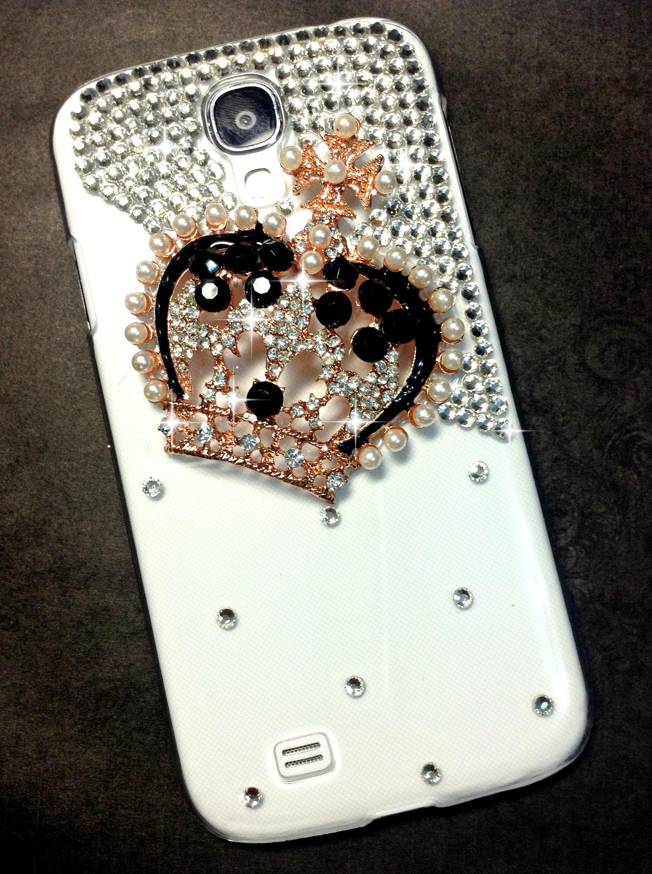 3d Handmade Crown Crystal Design Case Cover For Samsung Galaxy S 4 S4 Iv Lte I9500 I9505
