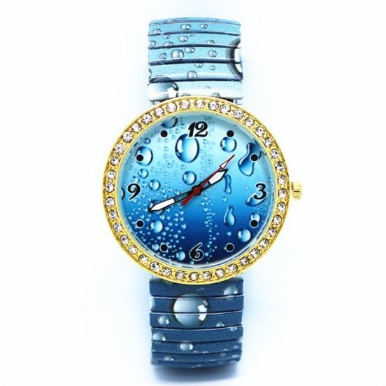 Water Drop Face Stainless Steel Band Unisex Wrist Watch For Men Lady Retro Round Quartz Watch