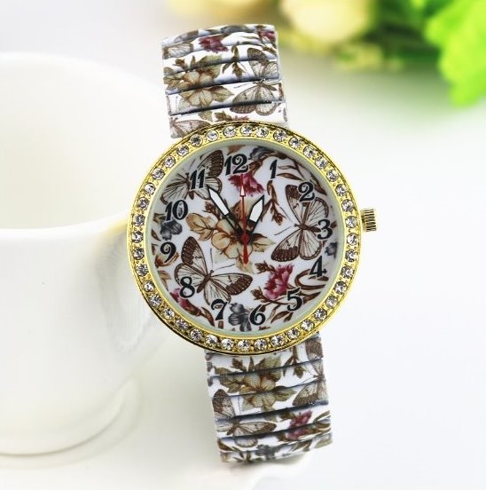Vintage Butterfly Face Stainless Steel Band Unisex Wrist Watch For Men Lady Retro Round Quartz Watch Pattern 1