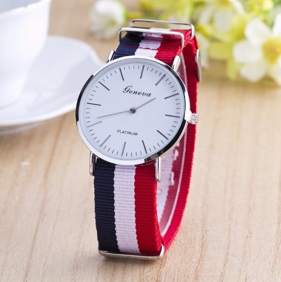 Nylon Cloth Band Watch Retro Quartz Watch Unisex Wrist Watch For Men Lady Retro Round Quartz Watch
