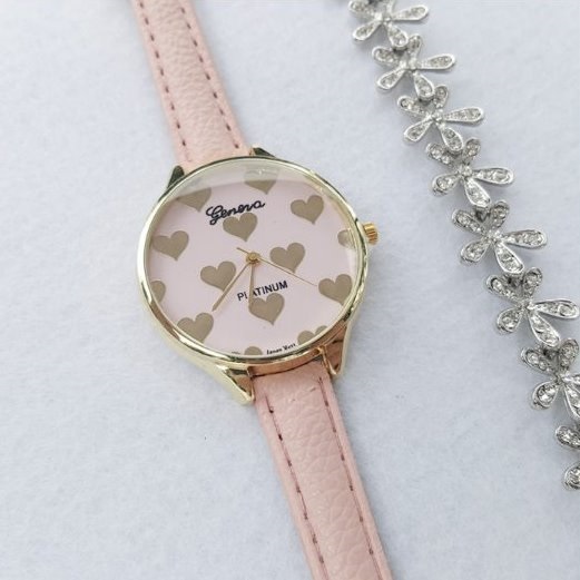 Small Heart Retro Quartz Watch Leather Band Unisex Wrist Watch For Men Lady Retro Round Quartz Watch Pink