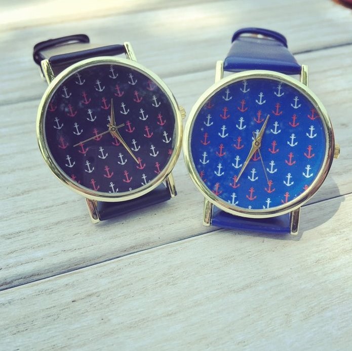 Small Anchor Retro Quartz Watch Leather Band Unisex Wrist Watch For Men Lady Retro Round Quartz Watch